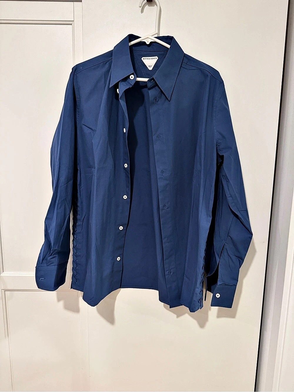Bottega Veneta | Cruise Men's Lace-Up Shirt in Blue Like New Size 44/S